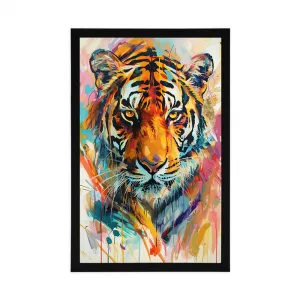 Plagát tiger s imitáciou maľby
