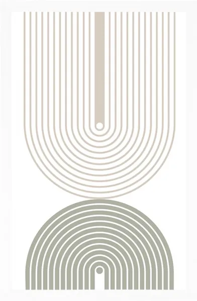 Plagát minimalistické dúhy Mid-Century