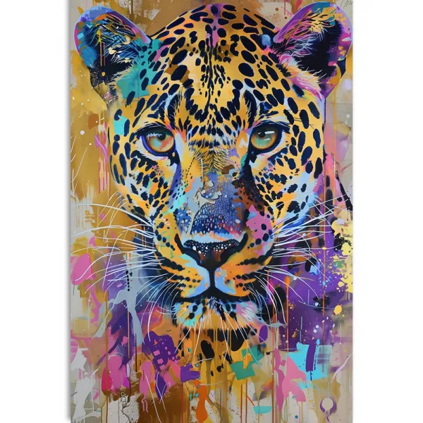 Obraz leopard s imitáciou maľby