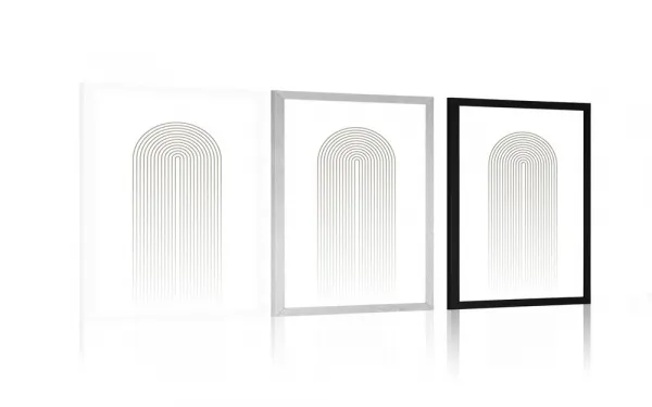 Plagát minimalistická dúha Mid-Century