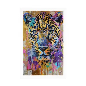 Plagát leopard s imitáciou maľby