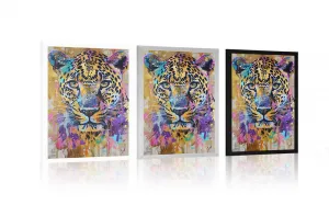 Plagát leopard s imitáciou maľby