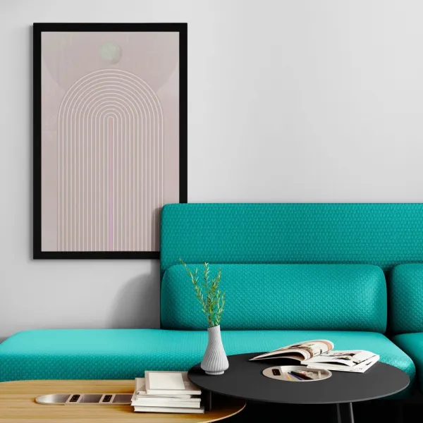 Plagát moderná ružová dúha Mid-Century