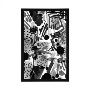 Plagát čiernobiela pop art abstrakcia