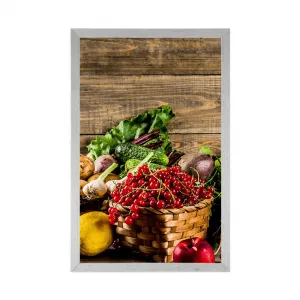 Plagát čerstvé ovocie a zelenina