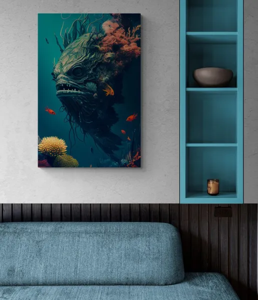 Obraz surrealistická podmorská príšera