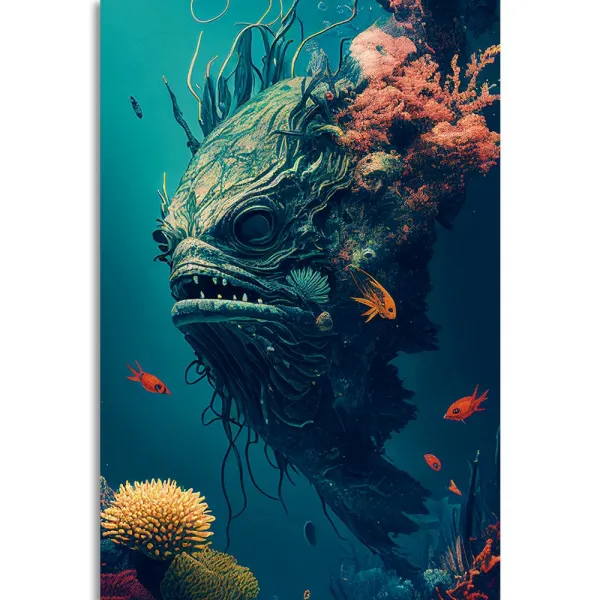 Obraz surrealistická podmorská príšera