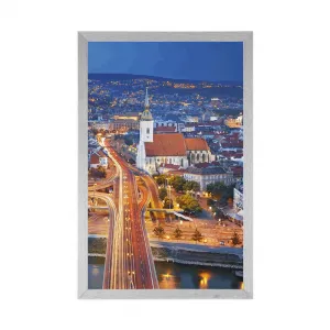 Plagát pohľad na nočnú Bratislavu