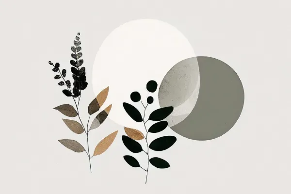 Obraz minimalistické listy s boho pozadím