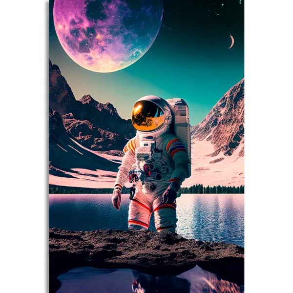 Obraz astronaut na povrchu neznámej planéty