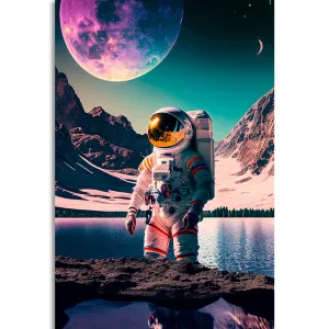Obraz astronaut na povrchu neznámej planéty