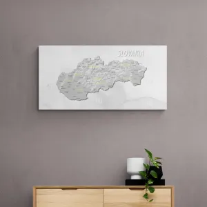 Obraz decentná sivohnedá mapa Slovenska