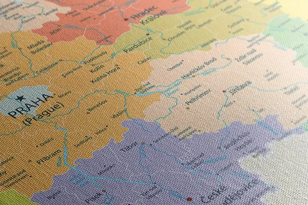 Obraz štýlová mapa Česka s vlajkou