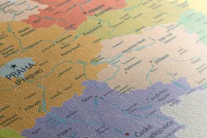 Obraz štýlová mapa Česka s vlajkou