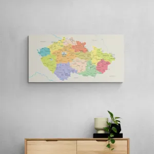 Obraz mapa Českej republiky