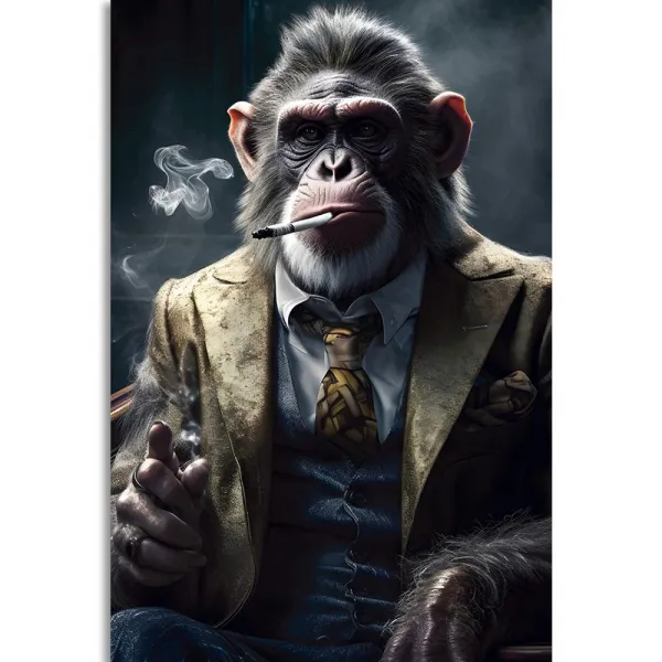 Obraz zvierací gangster šimpanz