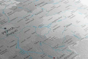 Obraz sivá mapa Česka s kontrastom