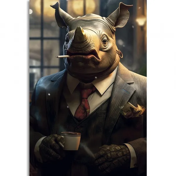 Obraz zvierací gangster nosorožec