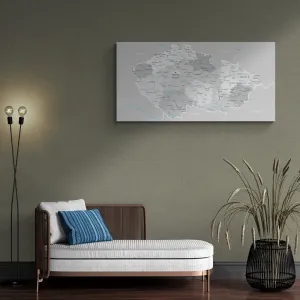 Obraz sivá mapa Česka s kontrastom