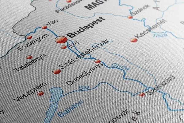 Obraz sivá mapa Maďarska s kontrastom