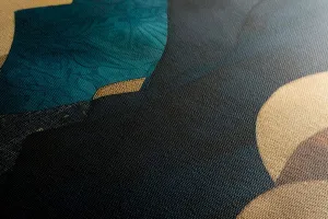 Obraz abstraktná modro-zlatá príroda