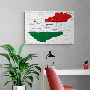 Obraz mapa Maďarska vo farbách vlajky