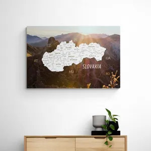 Obraz mapa Slovenska s pozadím hôr