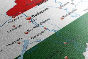 Obraz mapa Maďarska vo farbách vlajky