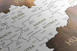 Obraz mapa Slovenska s malebnými horami