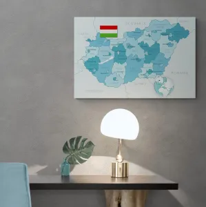 Obraz na korku elegantná modrá mapa Maďarska