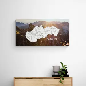 Obraz mapa Slovenska s malebnými horami