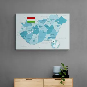 Obraz na korku elegantná modrá mapa Maďarska