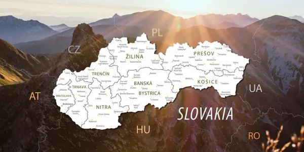 Obraz mapa Slovenska s malebnými horami