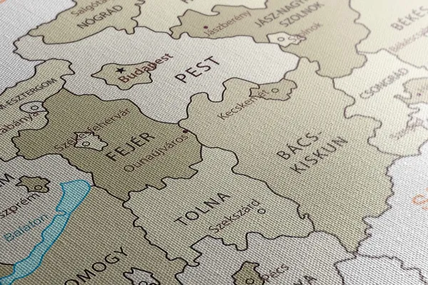 Obraz na korku decentná béžová mapa Maďarska