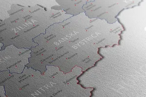 Obraz sivá mapa Slovenska s decentným kontrastom