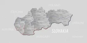 Obraz sivá mapa Slovenska s decentným kontrastom