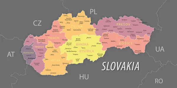 Obraz pastelová mapa Slovenska