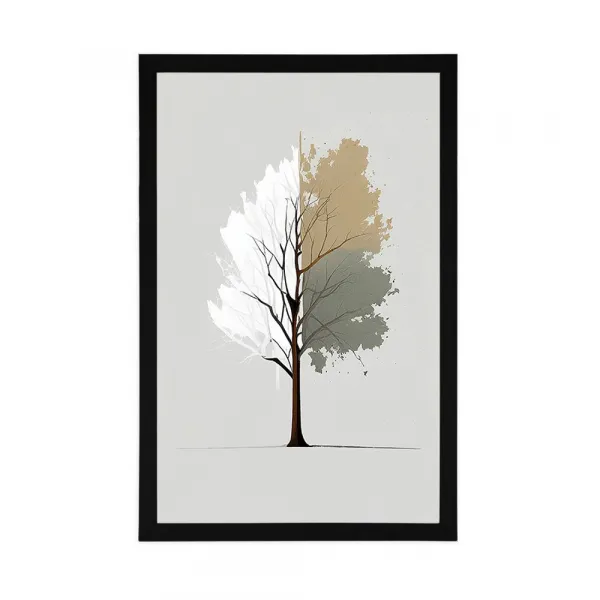 Plagát minimalistický viacfarebný strom