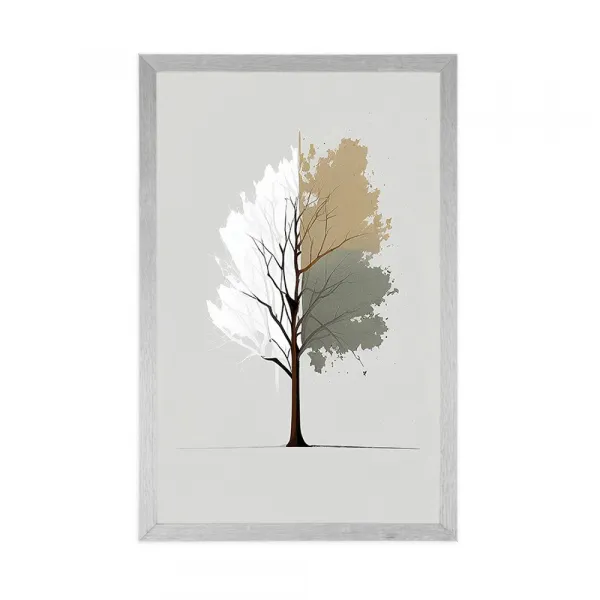Plagát minimalistický viacfarebný strom