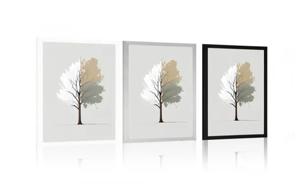 Plagát minimalistický viacfarebný strom