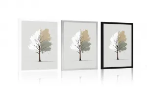 Plagát minimalistický viacfarebný strom