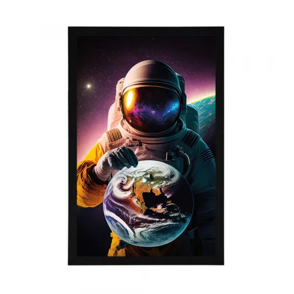 Plagát kozmonaut v neznámej atmosfére