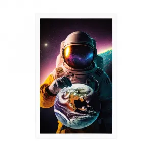 Plagát kozmonaut v neznámej atmosfére