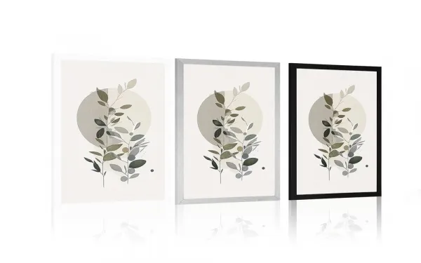 Plagát minimalistické rastlinky v boho štýle