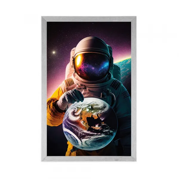 Plagát kozmonaut v neznámej atmosfére