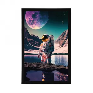 Plagát astronaut na povrchu neznámej planéty