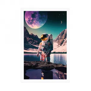 Plagát astronaut na povrchu neznámej planéty