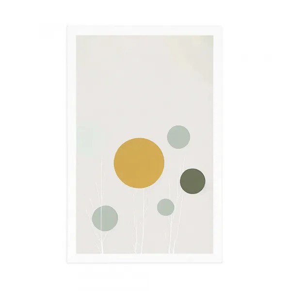 Plagát minimalistické stromy s kruhmi