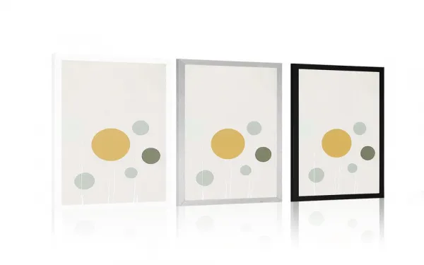Plagát minimalistické stromy s kruhmi