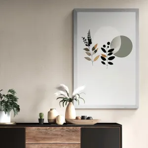 Plagát minimalistické listy s boho pozadím